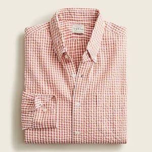 J crew Organic cotton seersucker shirt in stripe
